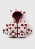 Baby Cream Heart Borg Jacket