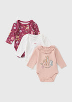 Disney 3 Pack Baby Pink Bambi Bodysuits