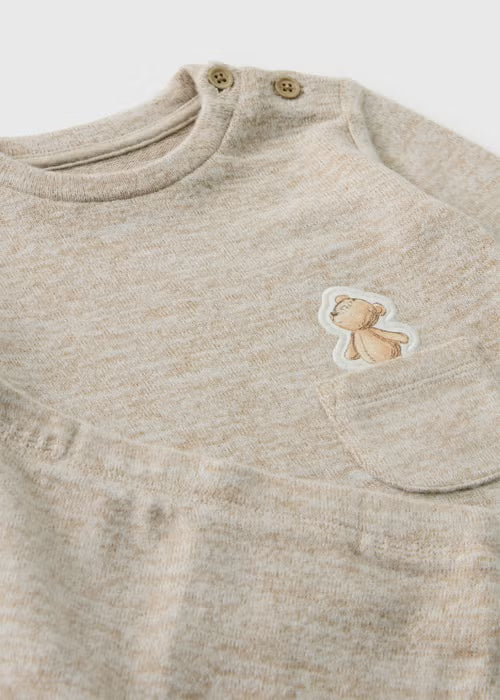 Baby Beige Patch Bear Top and Legging Set