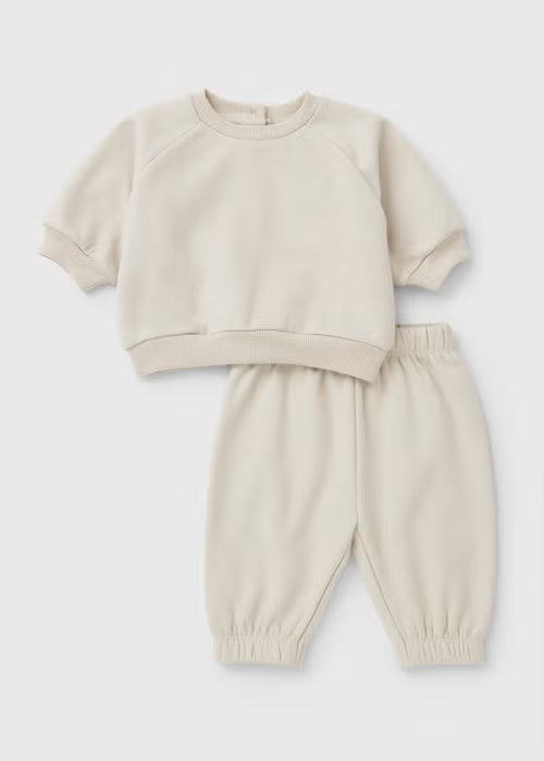 Baby Cream Sweatshirt & Jogging Bottom Set
