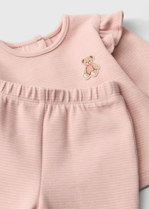Baby Pink Bear Top & Bottoms Set