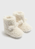 Cream Soft Sole Borg Boots