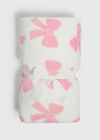 Baby Pink Bow Fleece Blanket