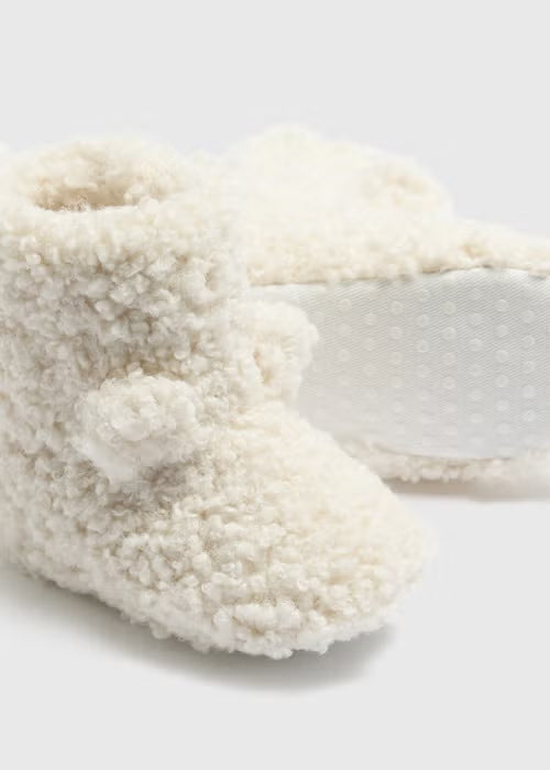 Cream Soft Sole Borg Boots