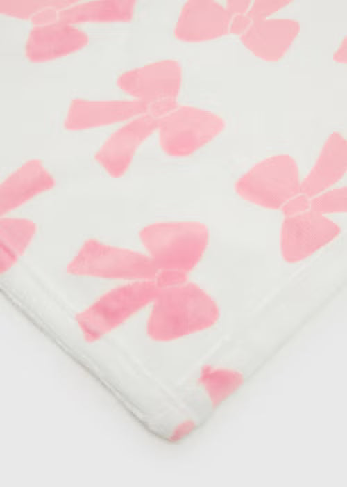 Baby Pink Bow Fleece Blanket