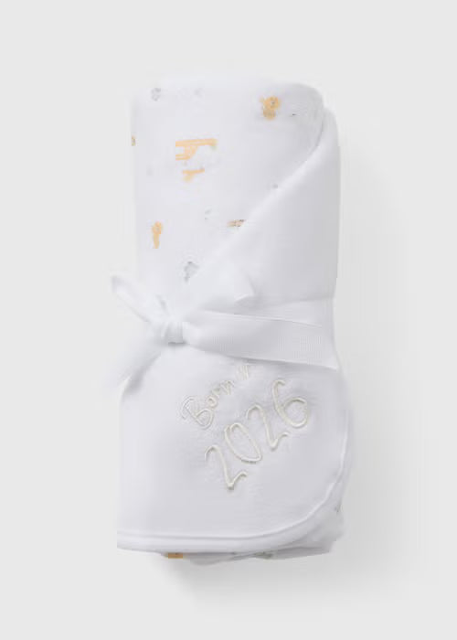 Baby White Born In 2026 Blanket