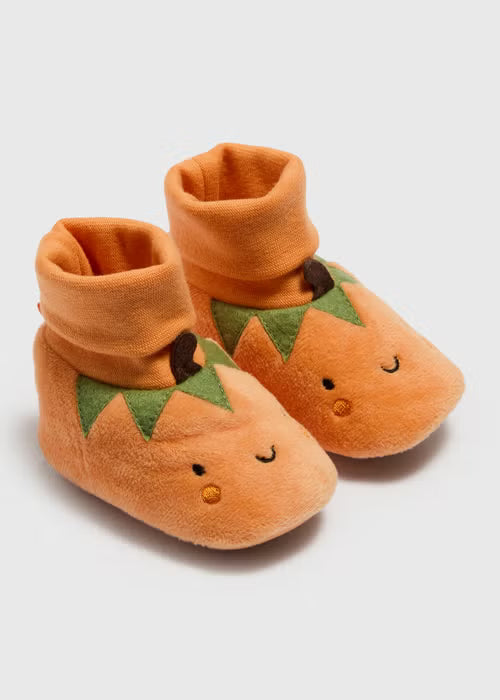 Baby Orange Pumpkin Soft Sole Sock Boots
