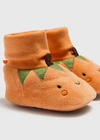 Baby Orange Pumpkin Soft Sole Sock Boots