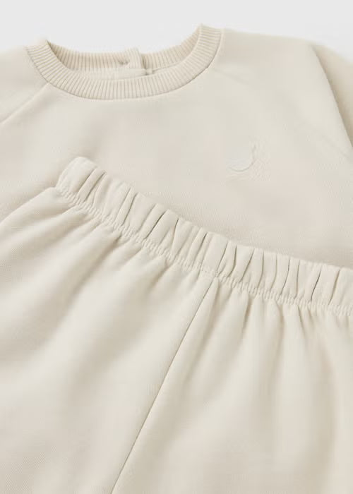 Baby Cream Sweatshirt & Jogging Bottom Set
