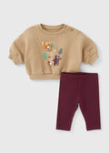 Baby Brown 3D Animal Sweatshirt & Legging Se