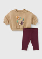 Baby Brown 3D Animal Sweatshirt & Legging Se