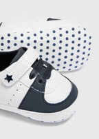 Baby White Soft Sole Retro Trainers