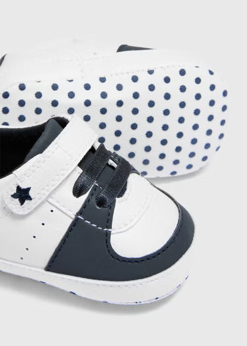 Baby White Soft Sole Retro Trainers