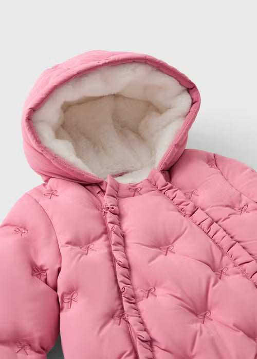 Baby Pink Bow Snowsuit