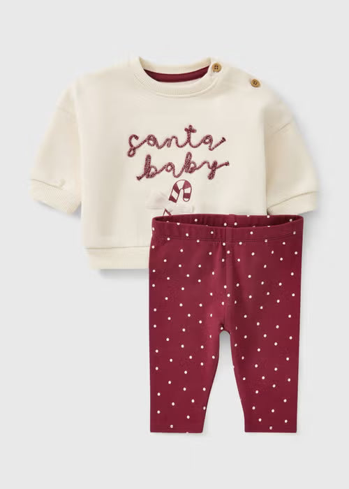 Girls’ Christmas “Santa Baby” 2-Piece Set