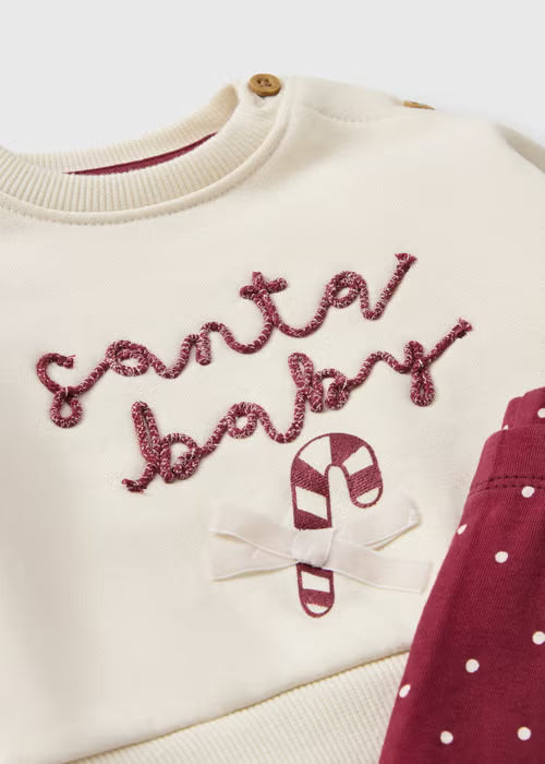 Girls’ Christmas “Santa Baby” 2-Piece Set