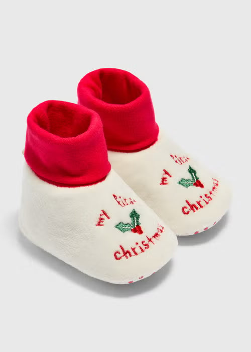 Baby Cream My First Christmas Sock Boots