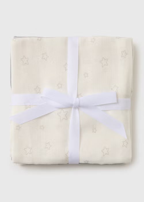 3 Pack Baby Grey Star Muslin Cloths