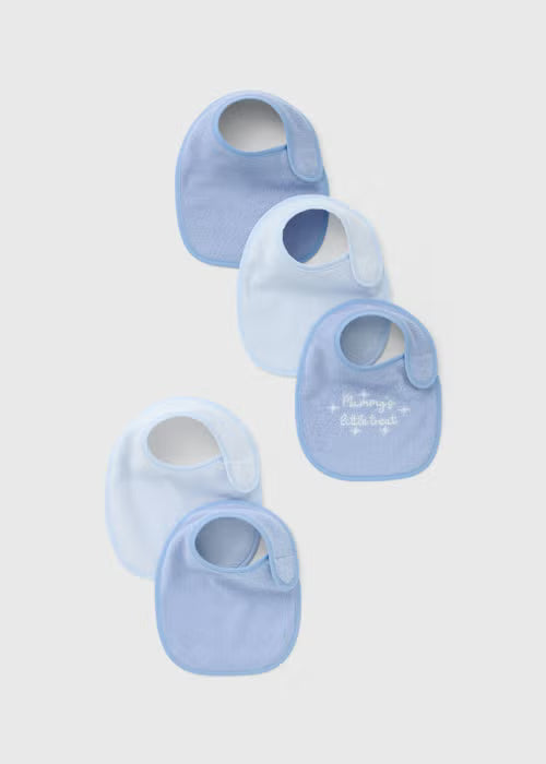 5 Pack Baby Blue Bibs