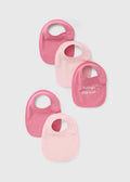 5 Pack Baby Pink Patterned Bibs