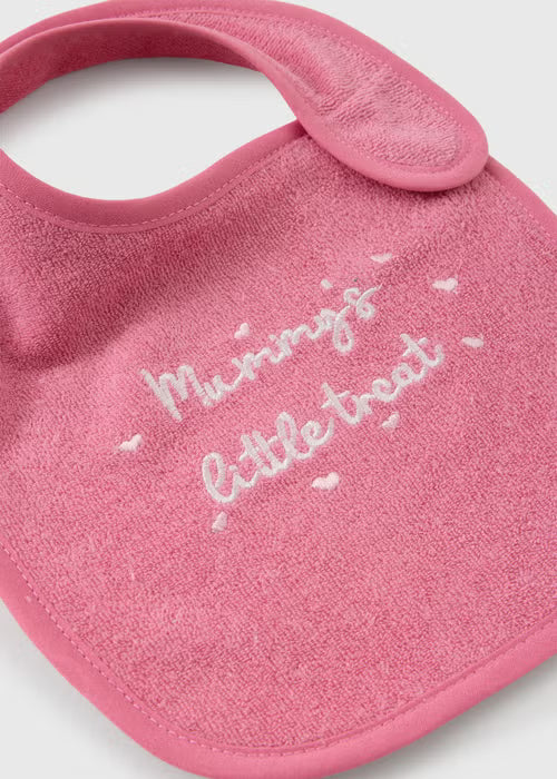 5 Pack Baby Pink Patterned Bibs