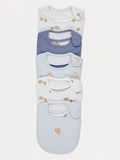 Set od 5 portikli - Blue Lion and Giraffe Bibs