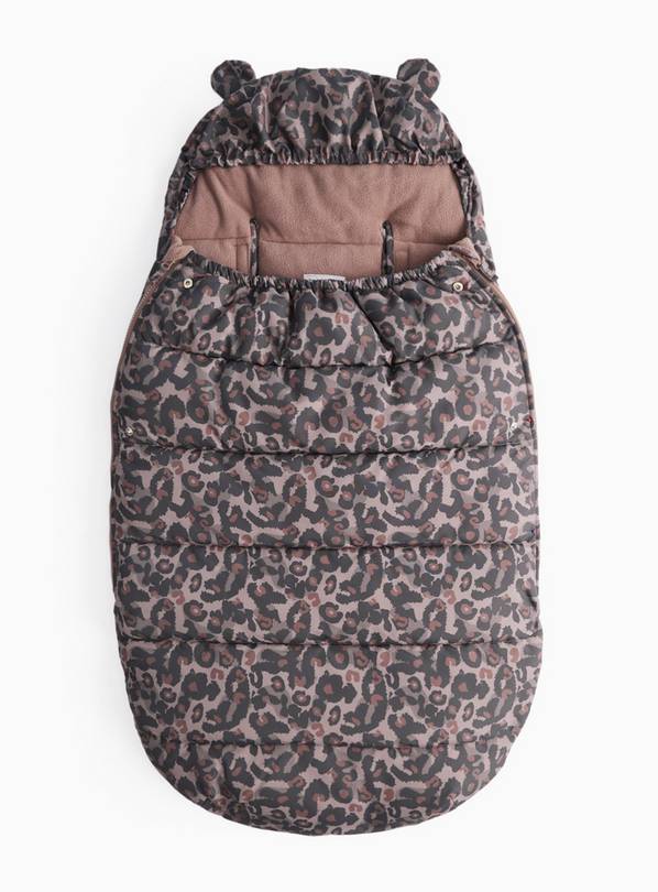 Brown Leopard Print Fleece Lined Footmuff