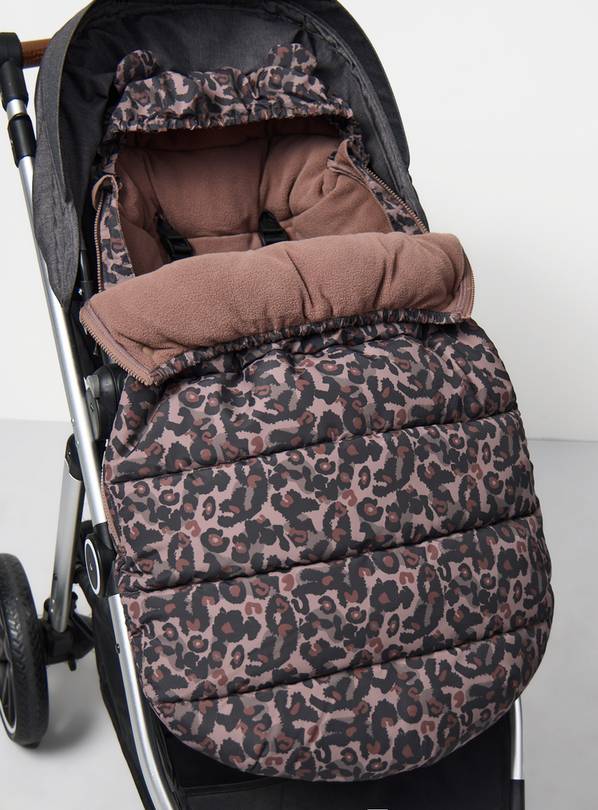 Brown Leopard Print Fleece Lined Footmuff