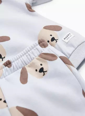 Light Blue Dog Print Sweatshirt & Jogger Set