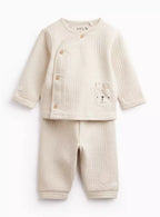 Oatmeal Bear Wadded Jersey Set