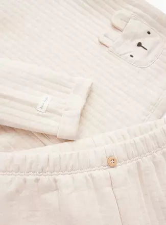 Oatmeal Bear Wadded Jersey Set