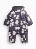 Charcoal Polar Bear Print Snowsuit