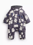 Charcoal Polar Bear Print Snowsuit