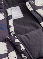 Charcoal Polar Bear Print Snowsuit