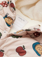 Cream Woodland Print Puffa Coat