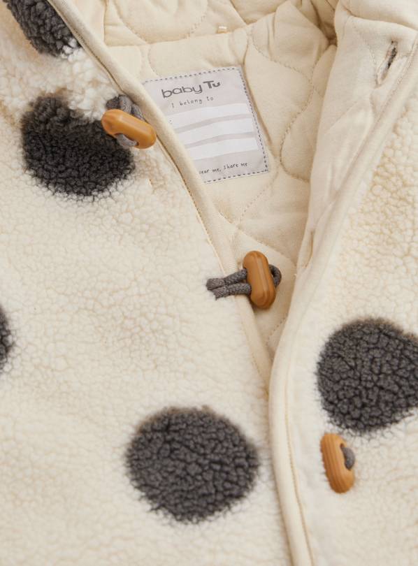 Cream Spotted Borg Pramsuit