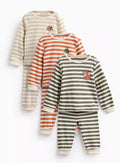 Woodland Animal Ribbed Pyjamas 3 Pack