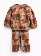 Brown Woodland Animal Sweat Set