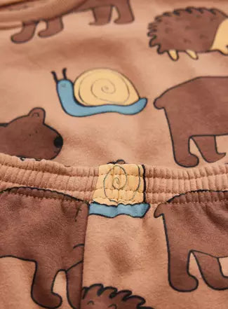 Brown Woodland Animal Sweat Set