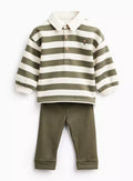 Khaki Heritage Rugby Stripe Set