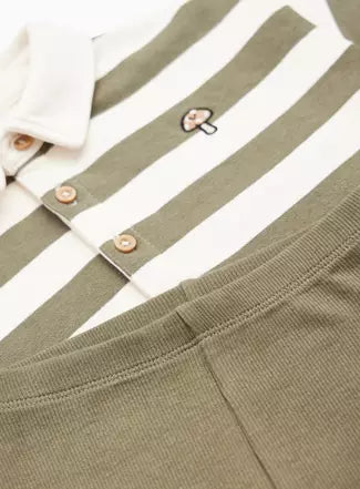Khaki Heritage Rugby Stripe Set