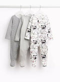 Monochrome Farmyard Print Sleepsuits