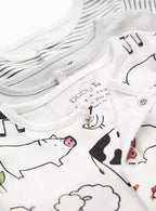 Monochrome Farmyard Print Sleepsuits