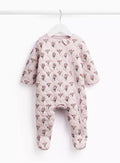 Pink Daisy Print Sleepsuit