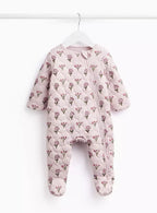 Pink Daisy Print Sleepsuit