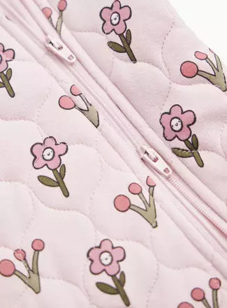 Pink Daisy Print Sleepsuit